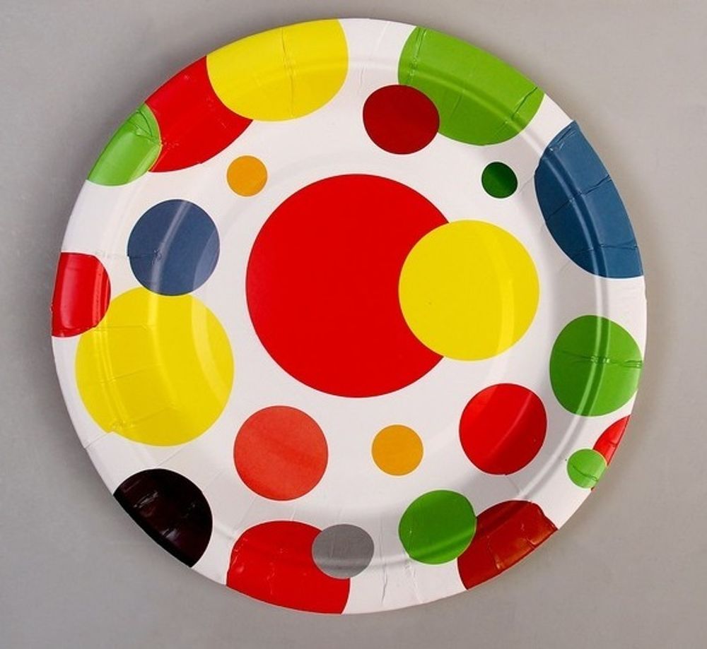 Тарелка бумажная «Яркий праздник», 18 см, набор 6 шт.