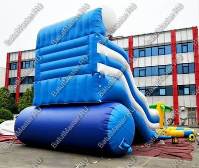 Надувная водная горка с круглым бассейном «Пляжный оазис», 15*7*6 м