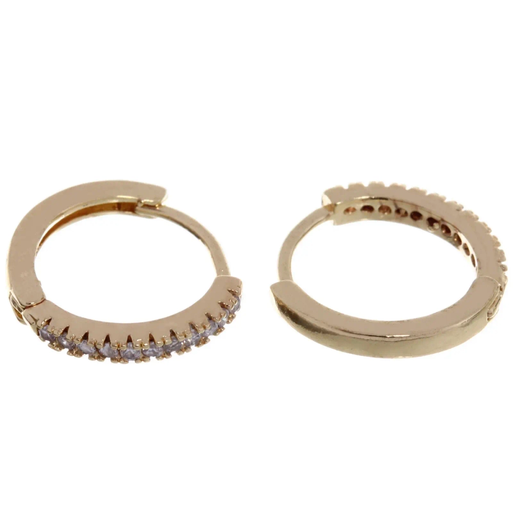 Серьги из гиппоалергенного металла со стразами «ПАЛУМНА», кольца, цвет золото и серебро, 1,2-dсм