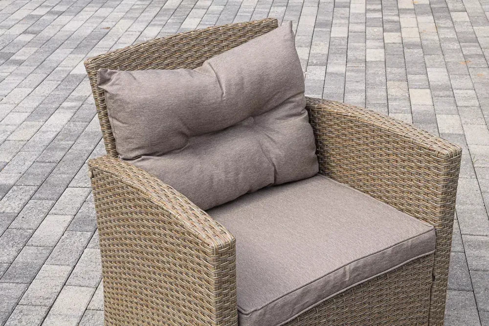 "Филадельфия" лаунж-зона из искусственного ротанга, цвет соломенный, цвет подушек бежевый