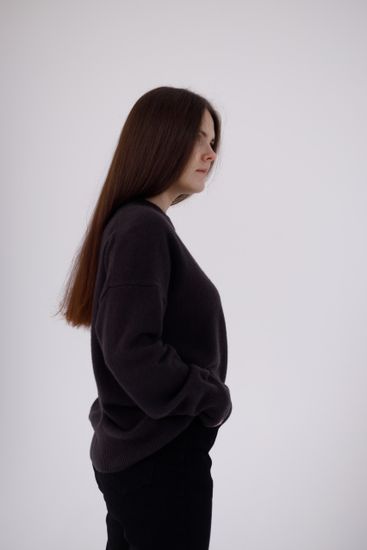 Джемпер Л.Т., 100% шерсть ягнёнка, цвет графит.