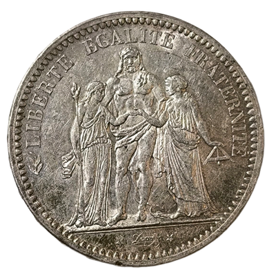 Монета Франции 5 франков 1873 год