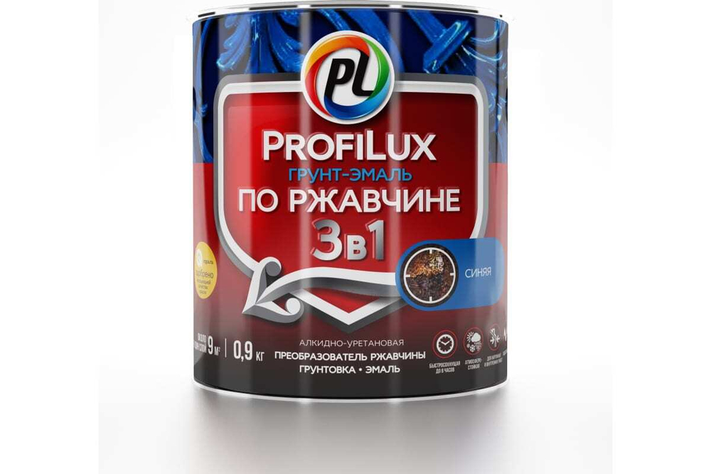 Грунт-эмаль по ржавчине 3 в 1 Profilux полуматовая синяя