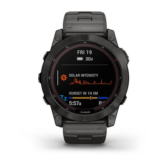Умные часы Garmin Fenix 7X Sapphire Solar титановый угольно-серый DLC с угольно-серым титановым DLC браслетом