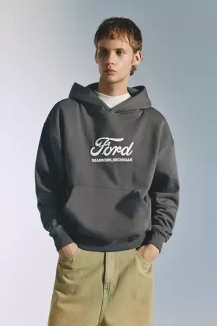 PULL&BEAR Толстовка Ford, антрацитово-серый