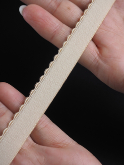 Резинка отделочная светло-бежевая ажурная ширина 12 мм с учетом фестона