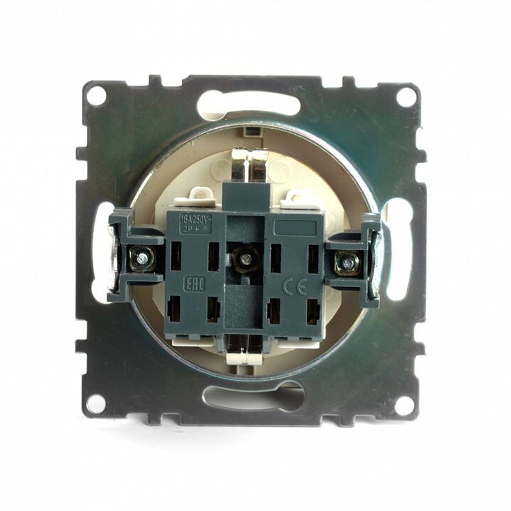 Розетка с заземлением и со шторкой, без рамки с крышкой Stekker Катрин 49222