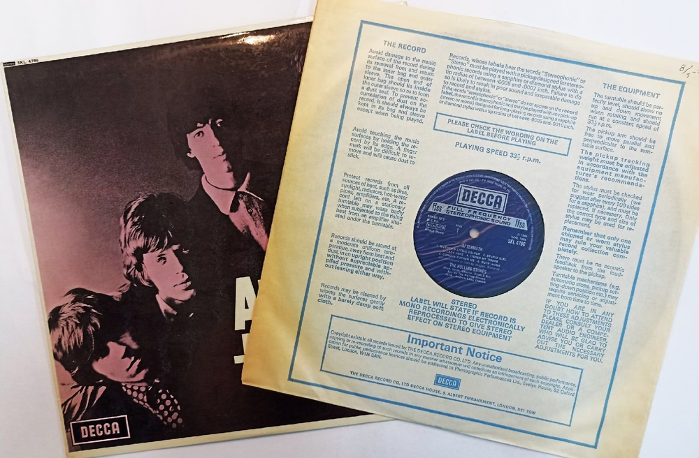 Винтажная виниловая пластинка The Rolling Stones Aftermath (UK 1973)