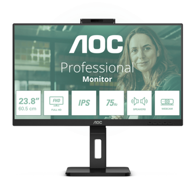 Монитор 23,8" AOC 24P3QW IPS 1920x1080 75Hz 4ms 300cd/m 1000:1 2xHDMI DP 4xUSB 3.2 2x5W WEB Камера