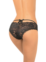 Оригинальные трусики-слипы с атласным бантом сзади (Размер: L) (Цвет: черный)