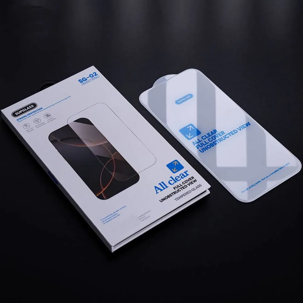 Защитное стекло без черных рамок Supglass SG-02 Transparent Glass All Clear For IP 14 Pro Max (6.7)