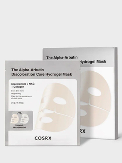 Гидрогелевая маска с Альфа-Арбутином и коллагеном COSRX The Alpha-Arbutin Discoloration Care Hydrogel Mask 3 шт.
