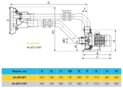 AV противоток для бассейна   (380 В, 56 м³/ч, 4 HP)