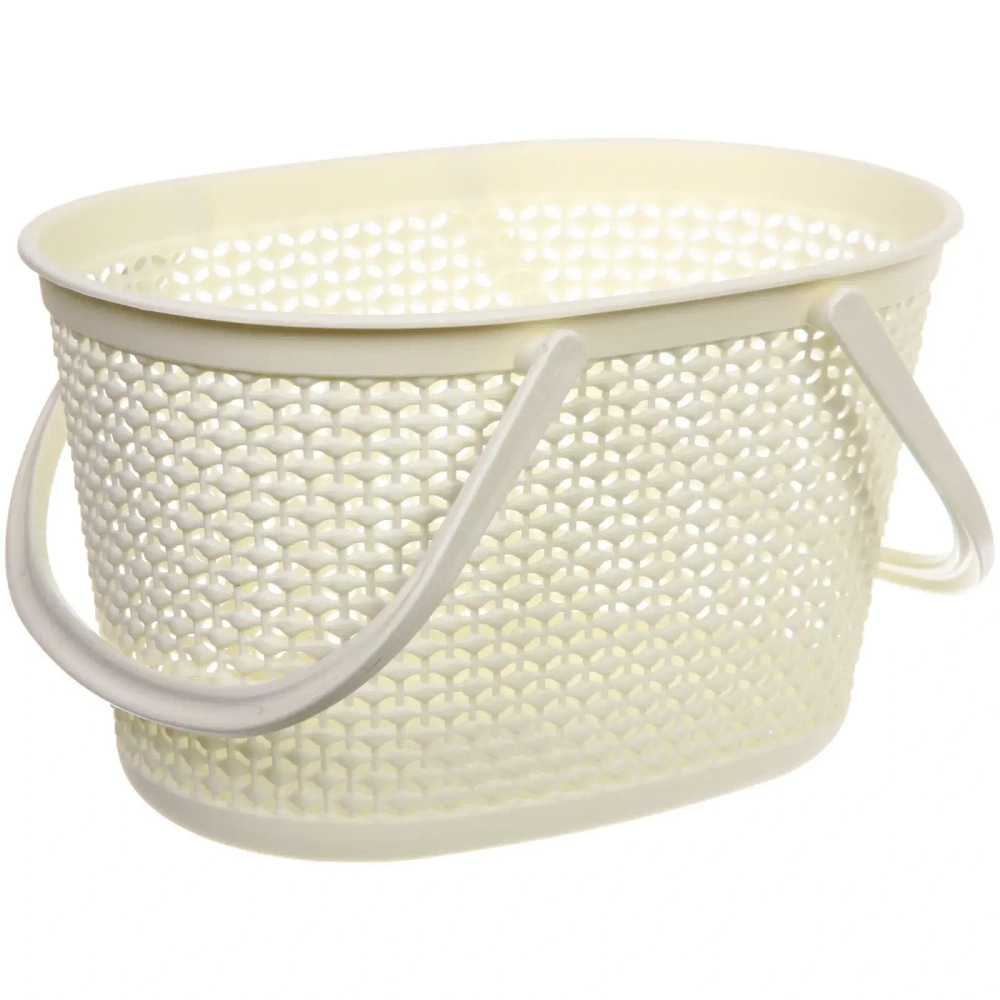 Корзинка хозяйственная с ручками «ПЭКТОН», цвет белый, 30*20*17см