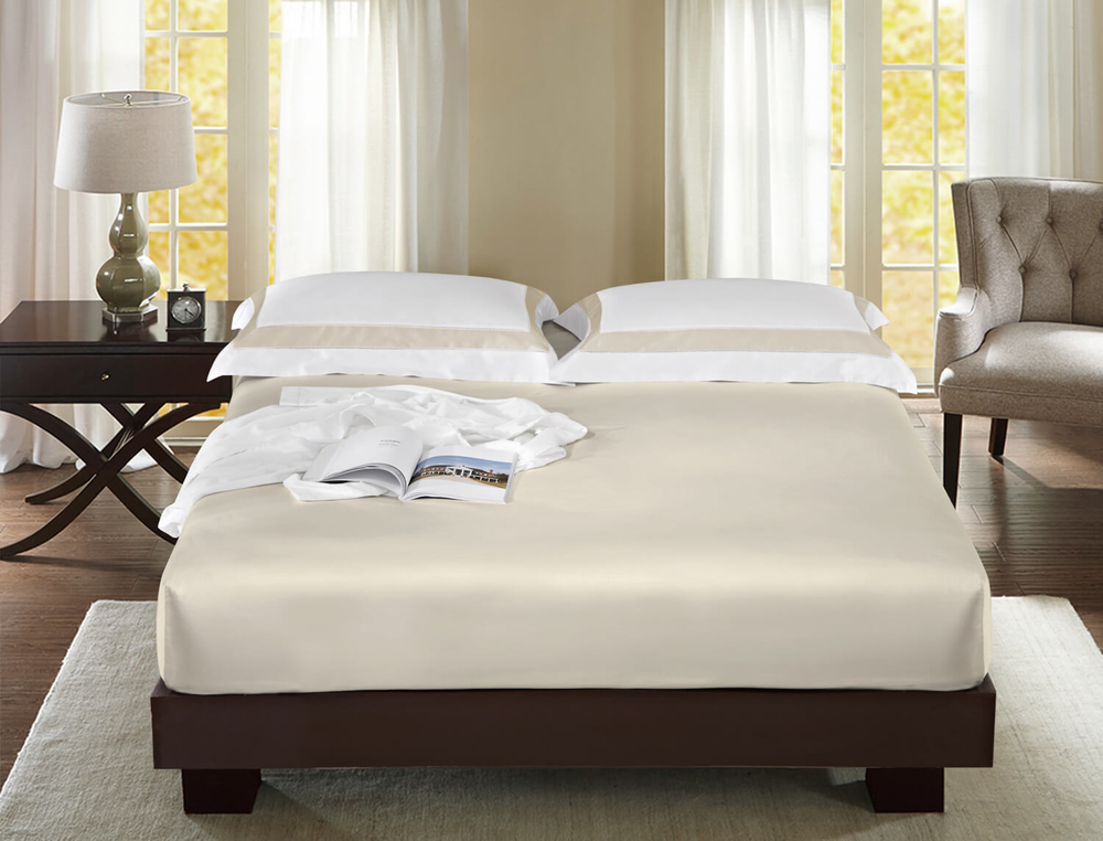 Простыня на резинке 180х200 Sharmes кремовый