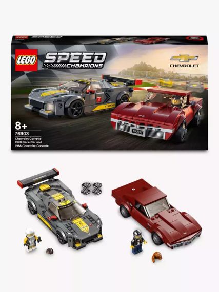 Lego konstruktor Speed Chevrolet Corvette C8.R Race Car and 1968 Chevrolet Corvette