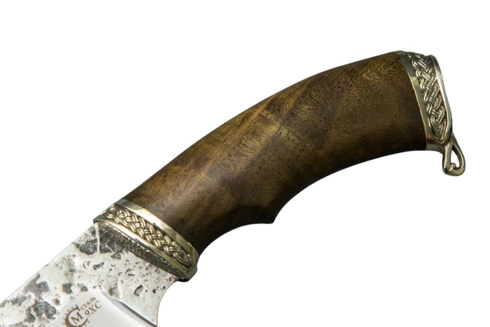 Нож кузница Семина Разделочный, кованая сталь ХВ-9, ценные породы