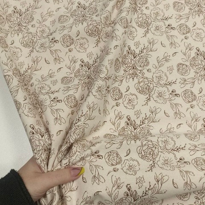 Фланель Кружевные пионы (светло-бежевый)