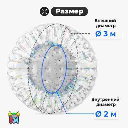 Светящийся зорб "Магический шар" ТПУ, диаметр 3 м