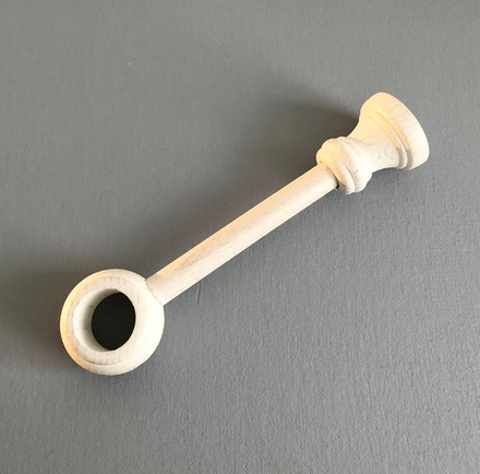 Карниз деревянный d28 "Шар" однорядный, цвет белый ясень