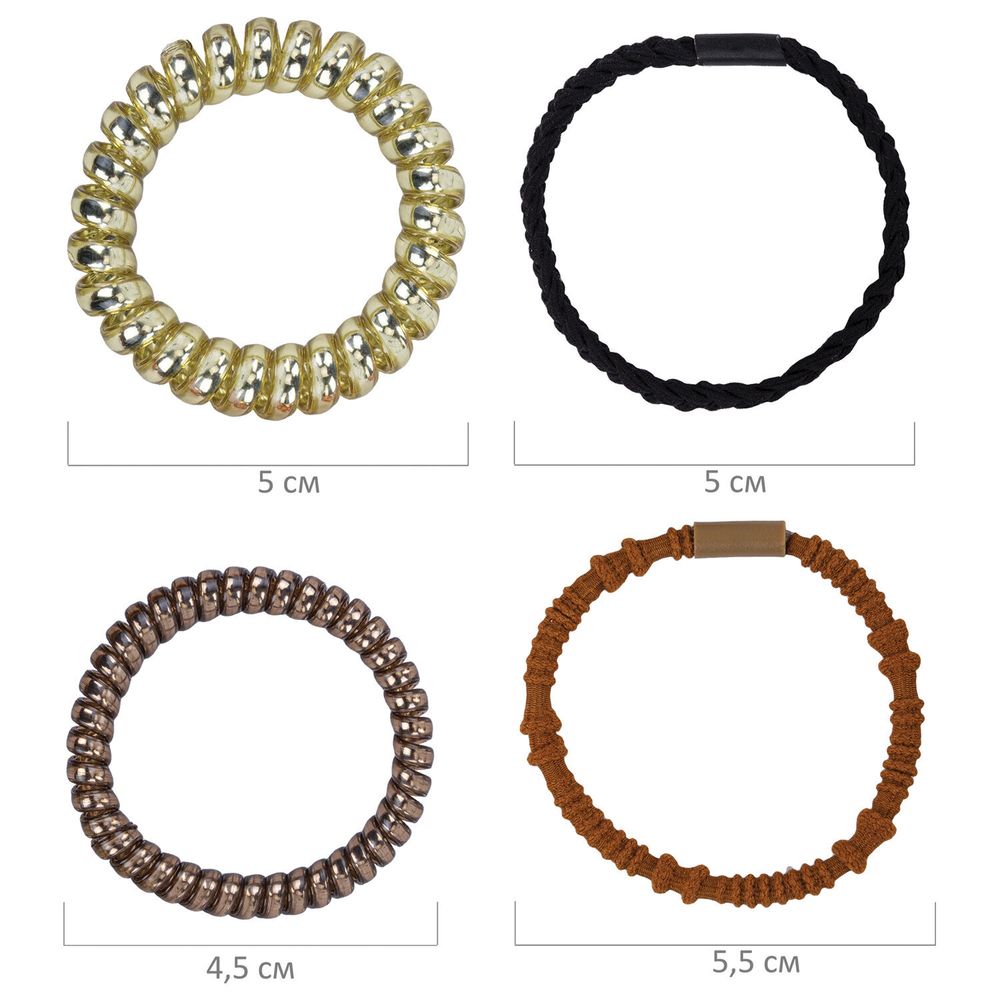 Резинки для волос НАБОР 6 шт., разные цвета, ассорти форм, MONTE VITA, 457064