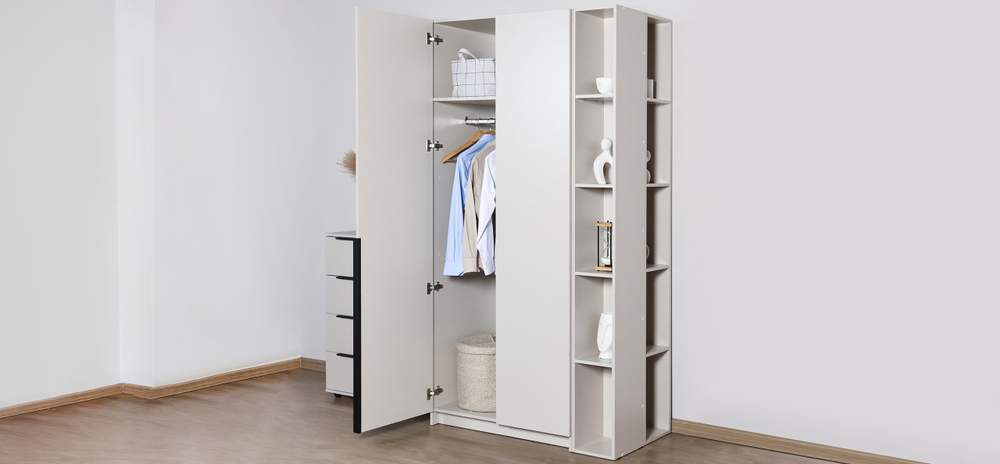 Рим 90 шкаф распашной 2Д+ящики 01 Кашемир