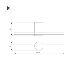 Светильник SP-VINCI-M-S1200x55-12W Day4000 (BK, 110 deg, 230V) (Arlight, IP20 Металл, 3 года) 036930