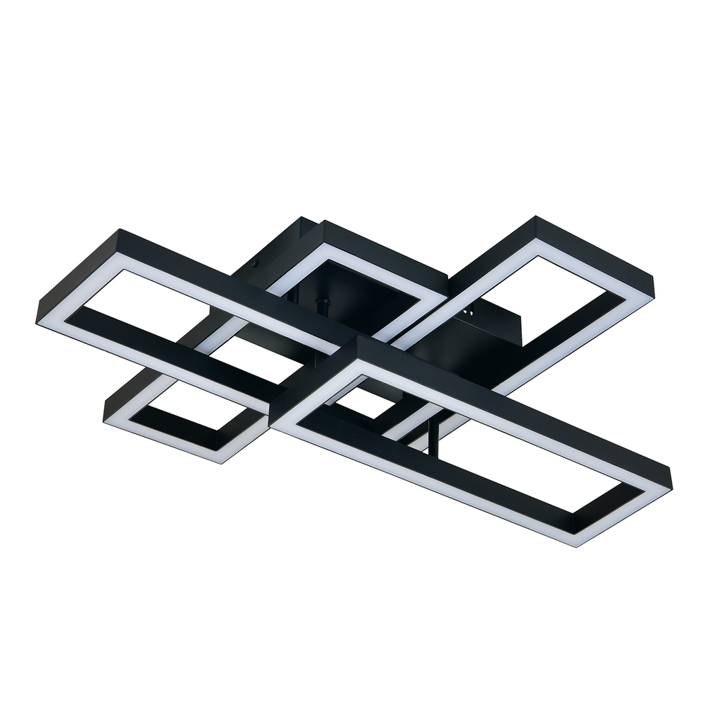 Потолочный светодиодный светильник 65Вт, 1824лм, 3000-6000K, Ra>80, плавная регулировка мощности, изменение цветовой температуры, ночник, пульт, металл/пластик, черный/белый