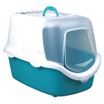 Туалет-домик для кошек Trixie Vico Open Top, размер 40×40×56см., бирюзовый / белый