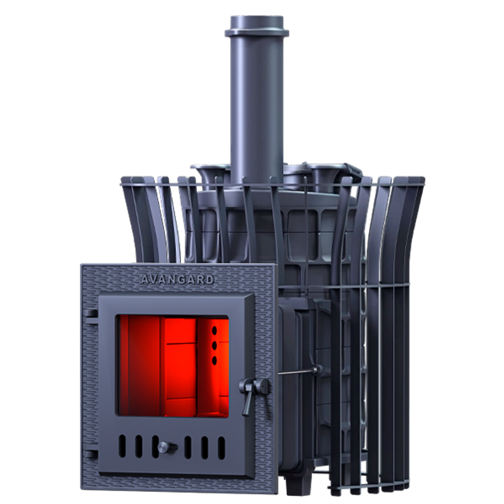 Печь для бани Авангард ЗК 25 (М) Ураган в сетке Тюльпан