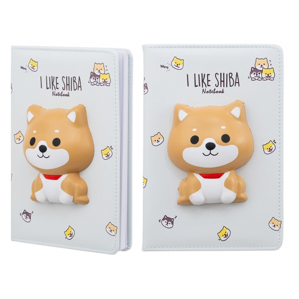 Блокнот Basir, формат А5, серия "Собачка", мягкая обложка, с игрушкой сквиш, 80 листов, размер 21*14.3 см