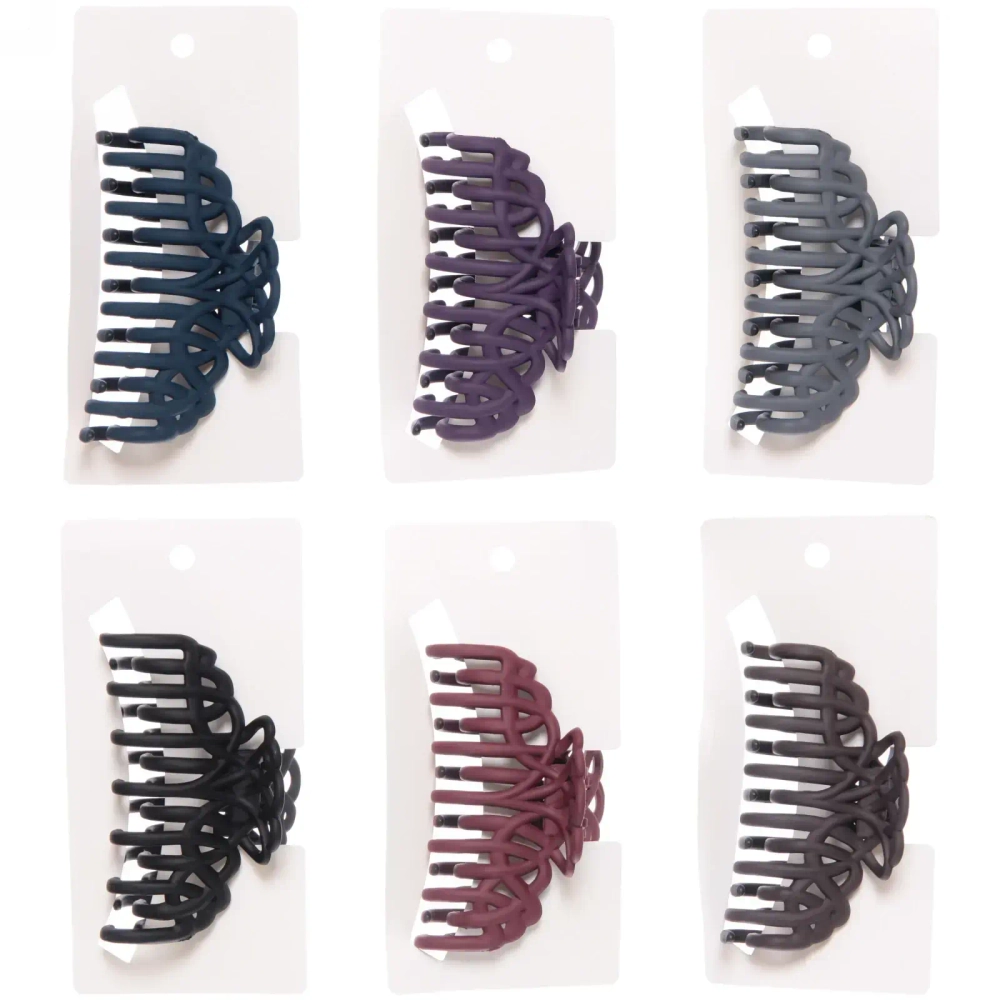 Заколка-краб для волос на блистере «Diana Collection - Milena», микс 6 цветов, 9см