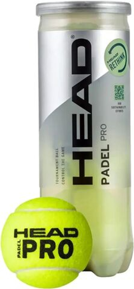 Мячи для игры в падел HEAD PADEL PRO (3 мяча в банке)