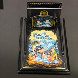 Подставка для блока для записей ручной росписью Палех "Емеля"