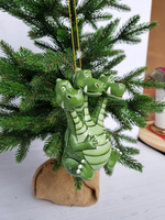 Змей горыныч ёлочная игрушка из фарфора