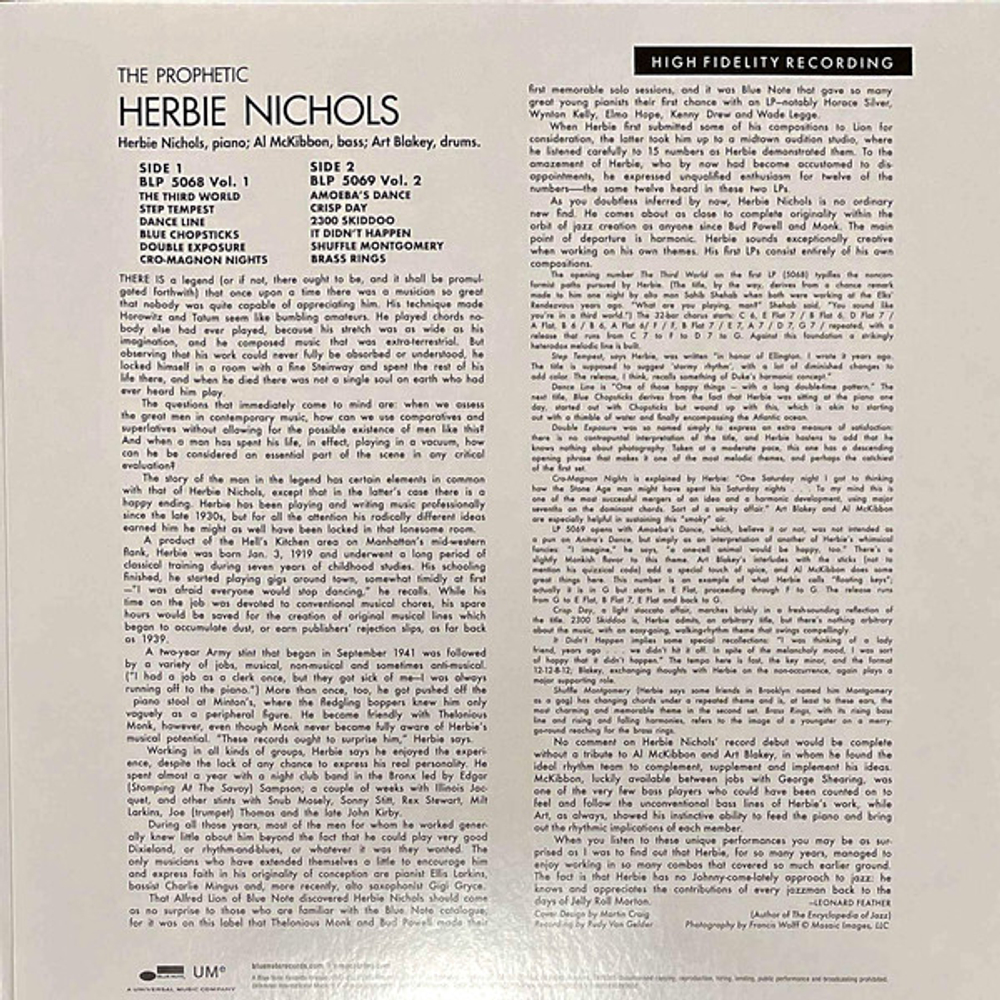 Herbie Nichols / The Prophetic Herbie Nichols Vol. 1 & 2 (LP)