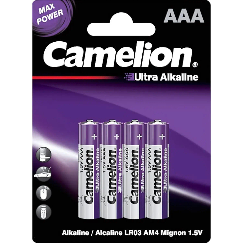 Батарейка Camelion Ultra 4шт/бл (LR03-BP4UT,  1.5В) (14985)