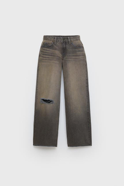 ZARA ДЖИНСЫ С ШИРОКИМИ ШТАНИНАМИ Z3D, КОРИЧНЕВЫЙ