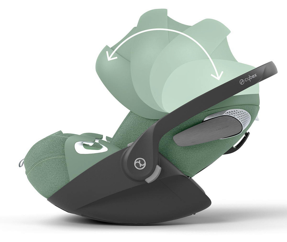 Коляска 3 в 1 Cybex Priam IV Rosegold complete и автокресло Cloud T i-Size Leaf Green Plus Cozy Beige