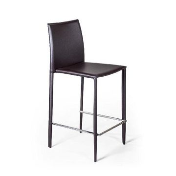 Стул полубарный Rolf, кожа коричневый