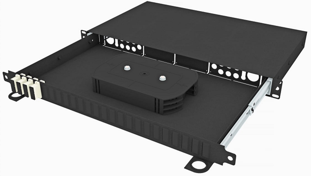 Кросс оптический стоечный  TopLAN КРСв-Top-1U-08LC/U-OM2-BK