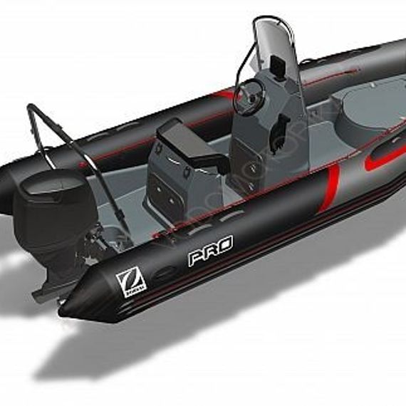 Лодка надувная ZODIAC PRO 550 RACING NEO хайпалон-неопрен ( черно-серые баллоны, серый корпус )