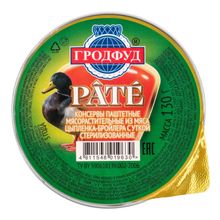 Паштет из мяса цыпленка с уткой 100г. Гродфуд - купить не дорого с доставкой по Москве