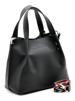 Стильная женская средняя на молнии чёрная сумка с ручками из искусственной кожи 34х23х13 см COSCET М-СД-183