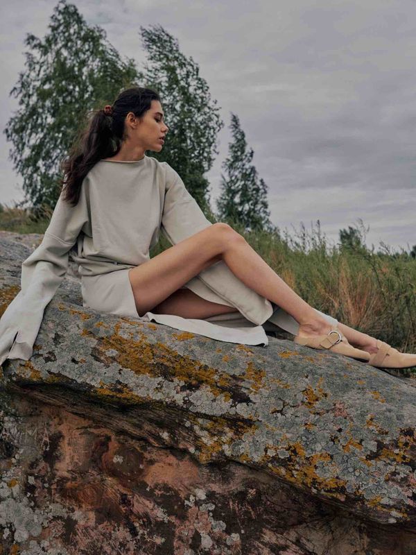 Платье Dress Michelle Silver Cloud серое - фото 3