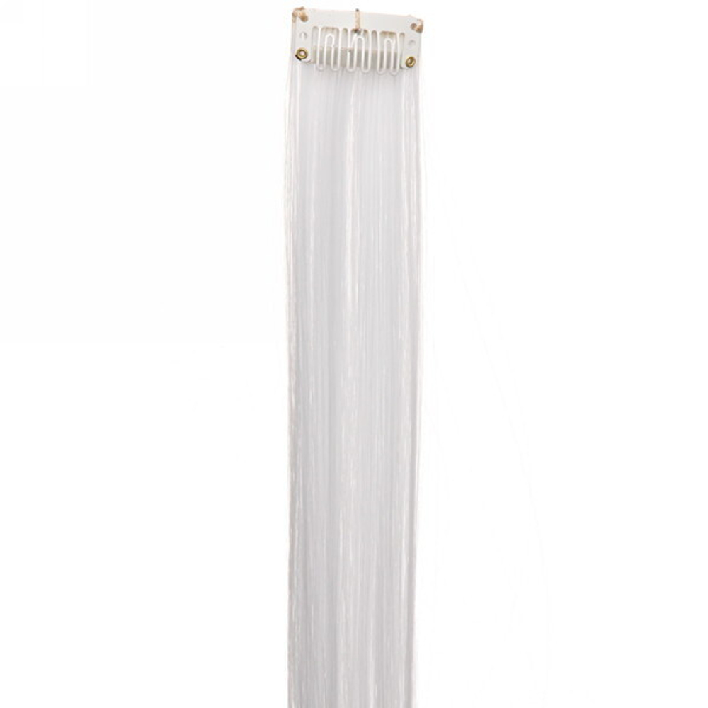 Прядь для волос на заколке «Прекрасные локоны» 50*3 см, белый