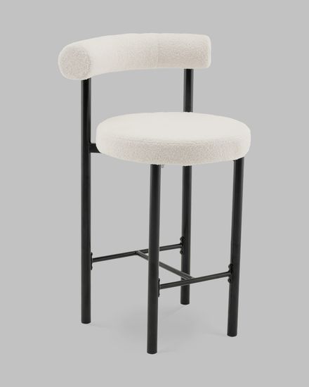 Стул полубарный Флорео букле молочный