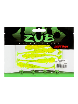 Приманка ZUB-ROCKER  90мм(3,5")-5шт, (цвет 310) желтый с блестками