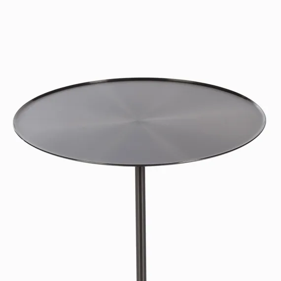 Кофейный столик Brasil 2, Ø45х61 см, черный мрамор, черная сталь