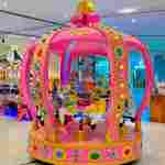 Детская электрическая карусель «Корона Принцессы» розовая, 6 мест